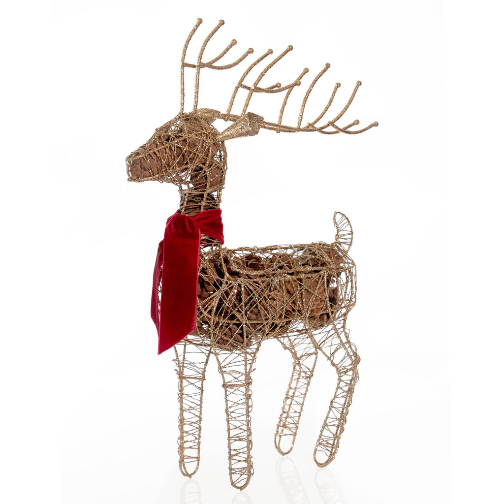 Large Standing Gold Deer Scented Potpourri Décor