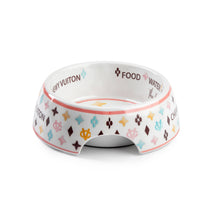 Load image into Gallery viewer, White Chewy Vuiton Dog Bowl

