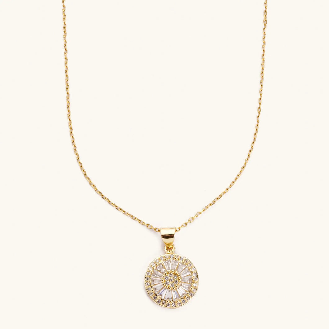 Antique Crystal- Adjustable Gold Necklace