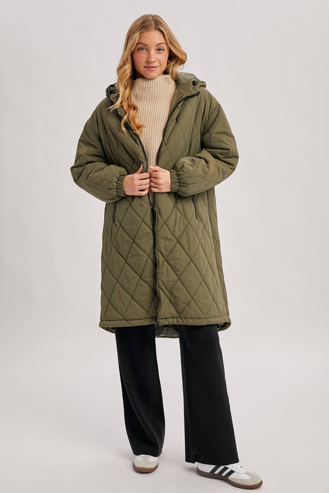 Longline Quilted Puffer Jacket