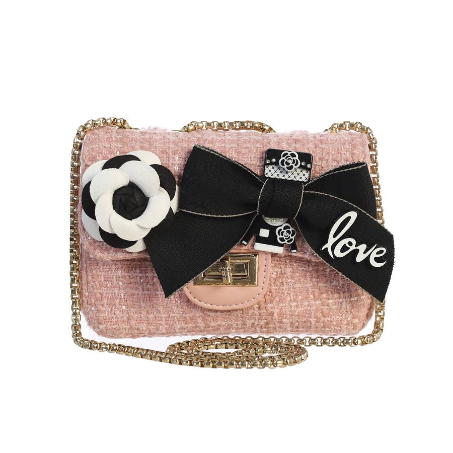 Tweed Purse with Bow