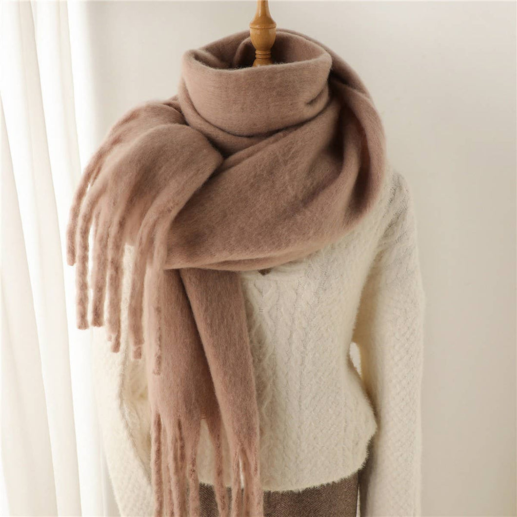 Cloud Soft Mohair Tassel Scarf