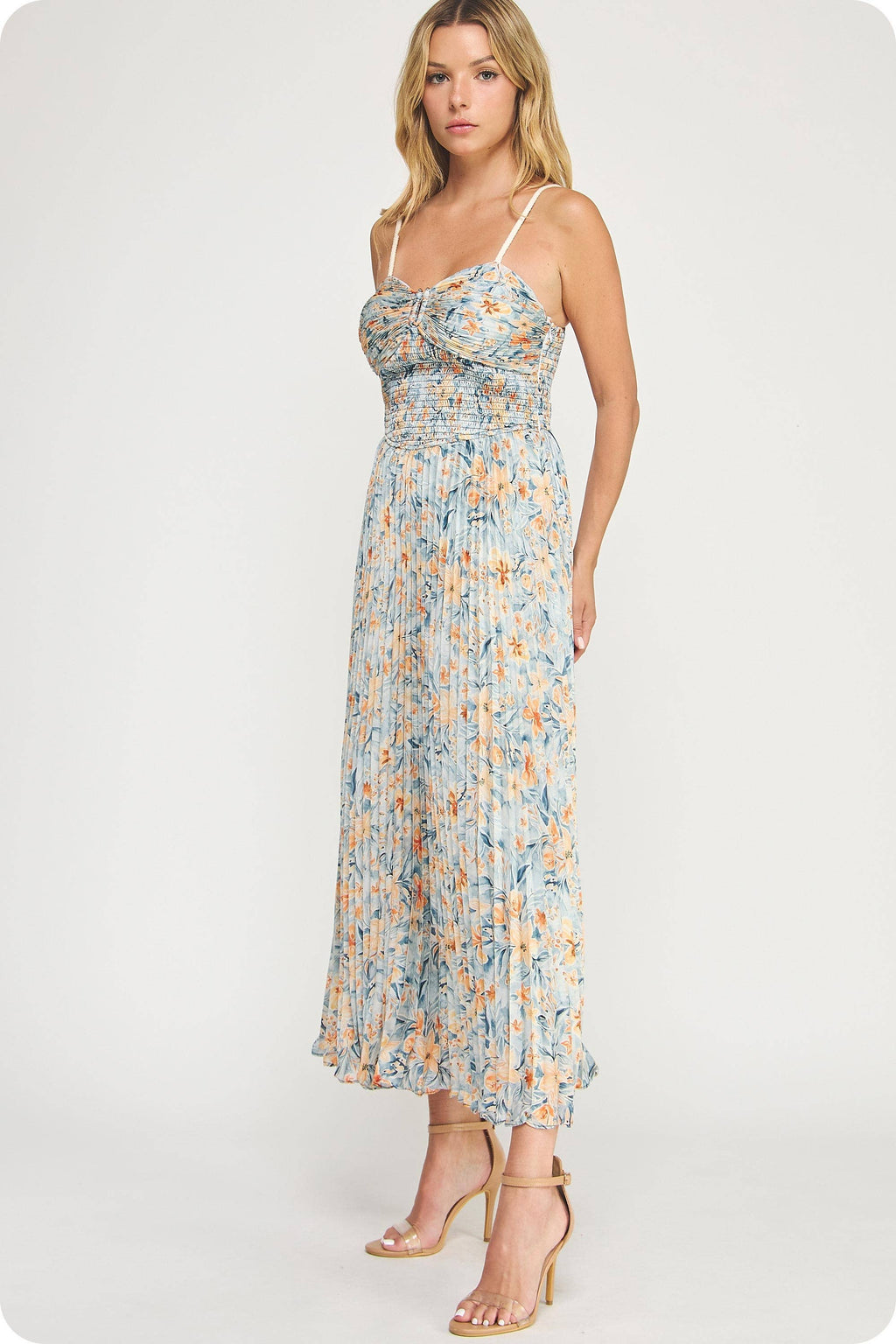 Garden Romance Pleated Midi Dress