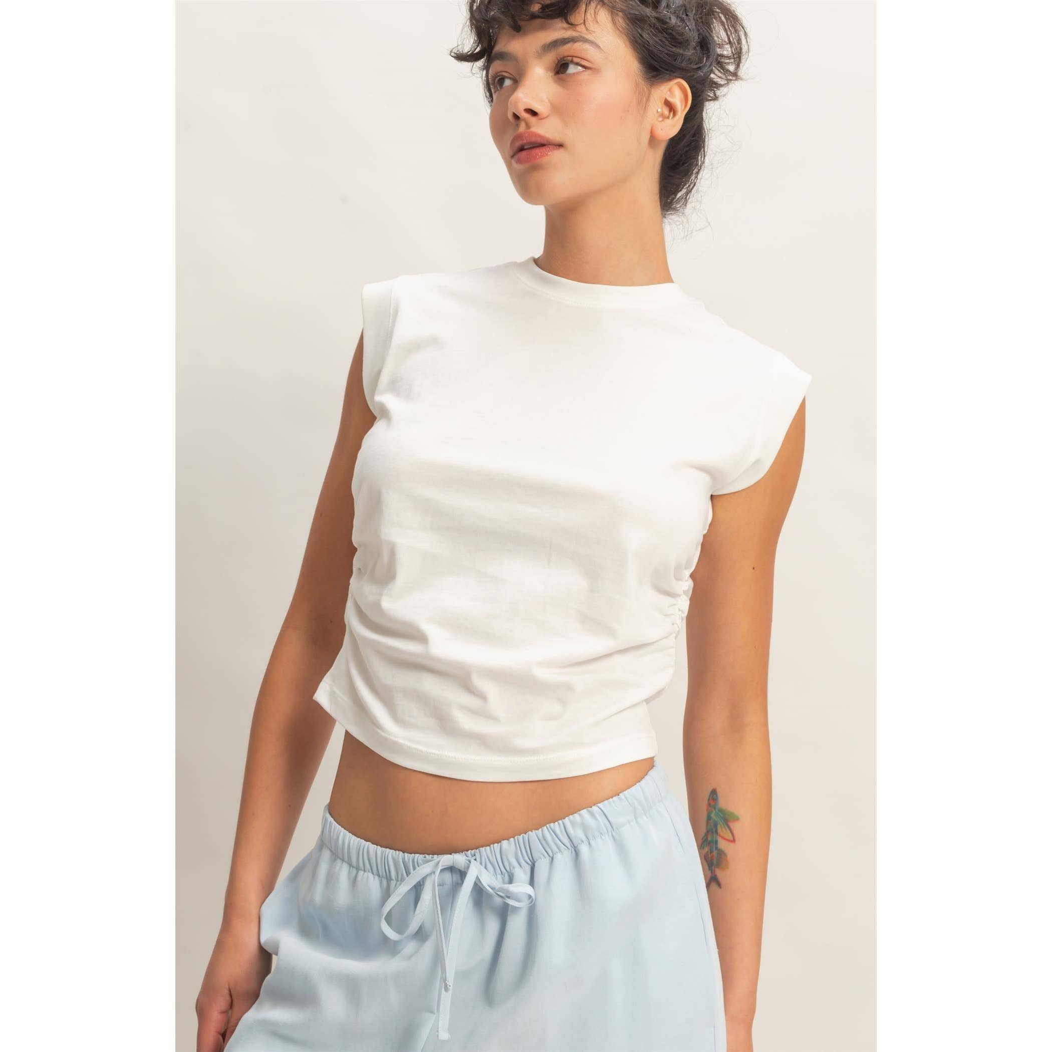 Ruched Waist Sleeveless
