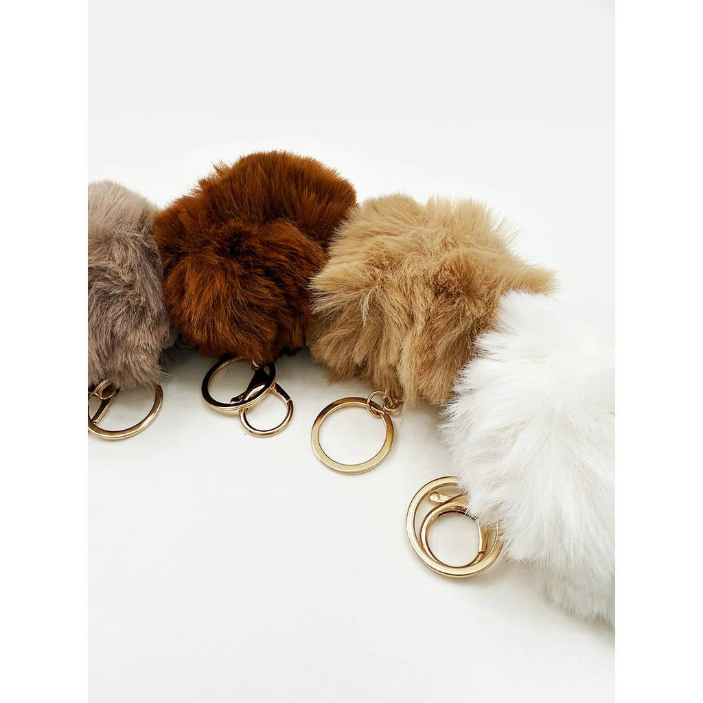 Faux Fur Pom Pom Keychain