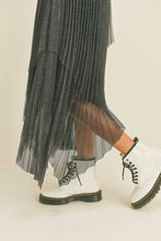 Load image into Gallery viewer, Metallic Mesh Pleated Skirt
