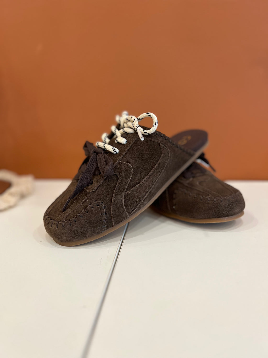 Devyn Chocolate Double Lace Mule