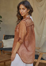 Load image into Gallery viewer, Brown Sheer Linen Top
