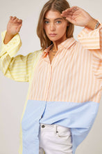 Load image into Gallery viewer, Multi Stripe Button Down Shirt
