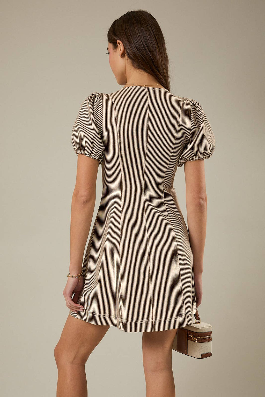 The Saddle Stripe Mini Dress