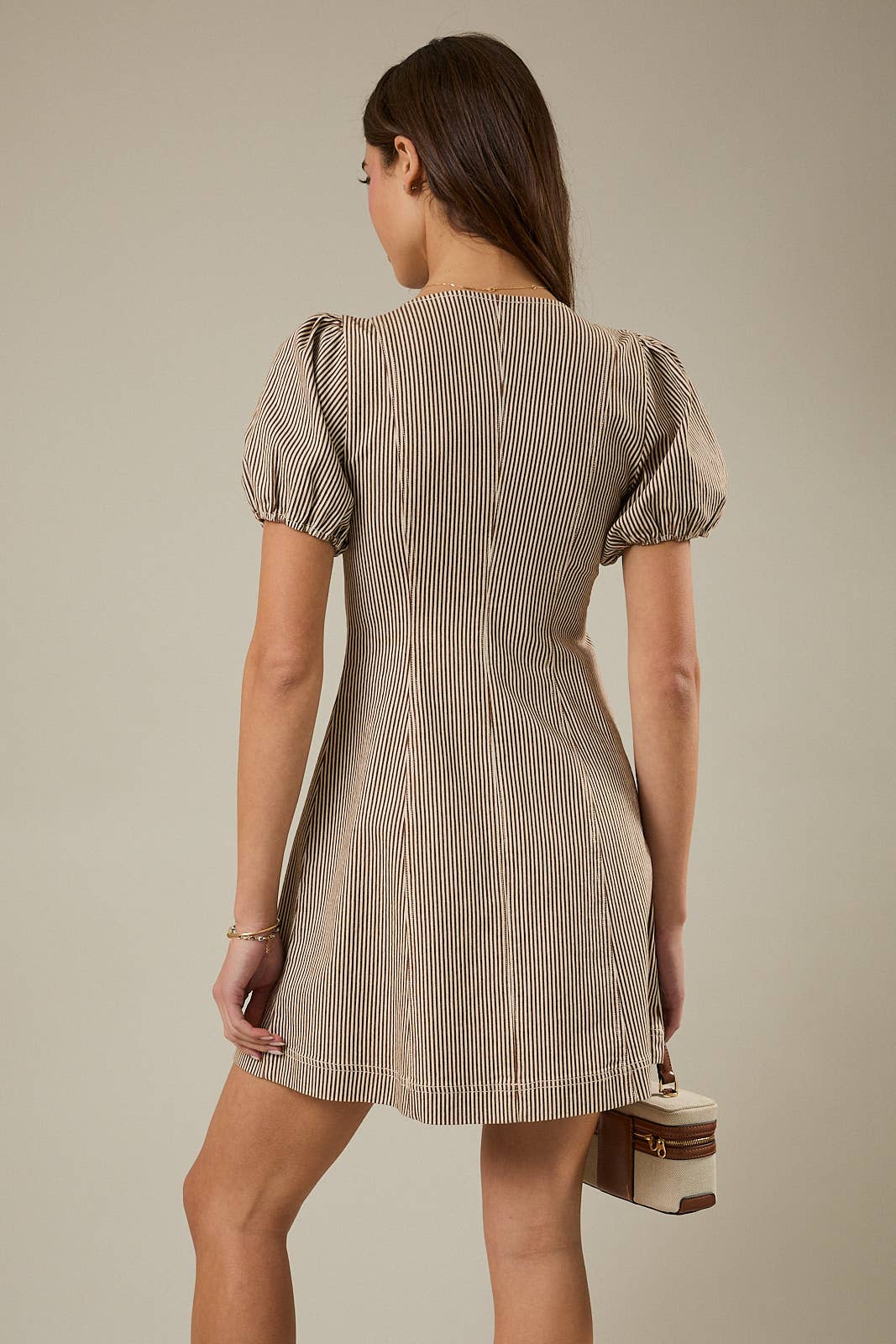 The Saddle Stripe Mini Dress