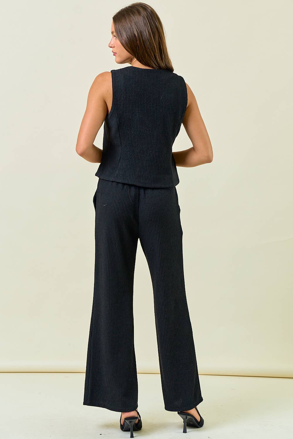The Everly Textured Knit Wide Leg Pant