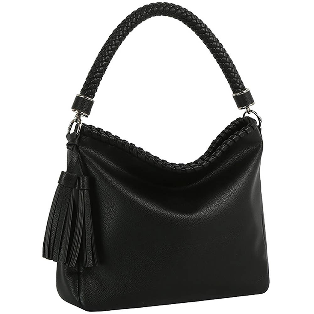 Braided Top Handle Shoulder Bag