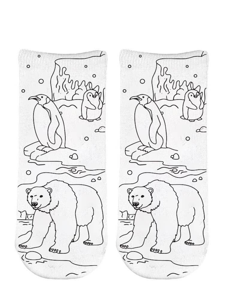 Coloring Socks - Artic Animals