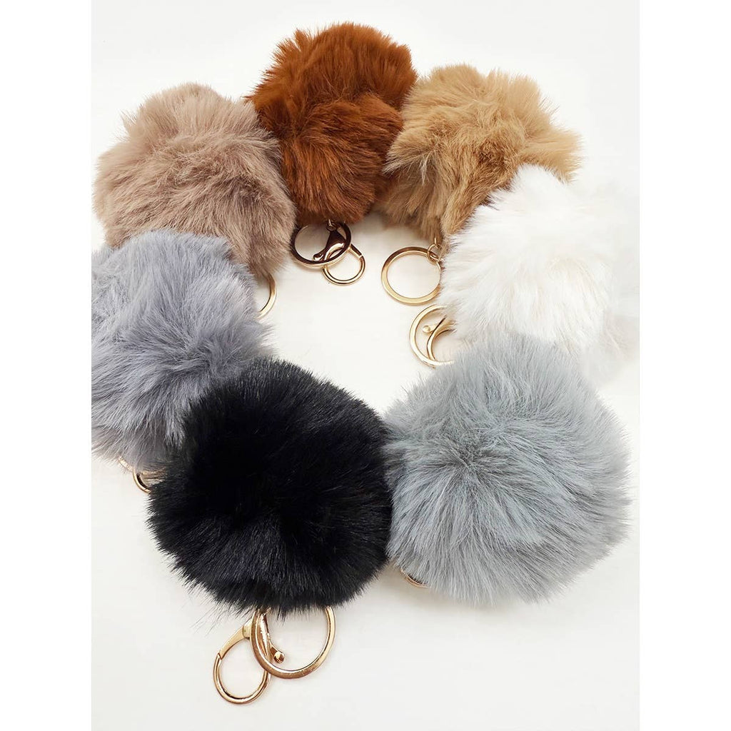 Faux Fur Pom Pom Keychain