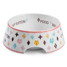 Load image into Gallery viewer, White Chewy Vuiton Dog Bowl
