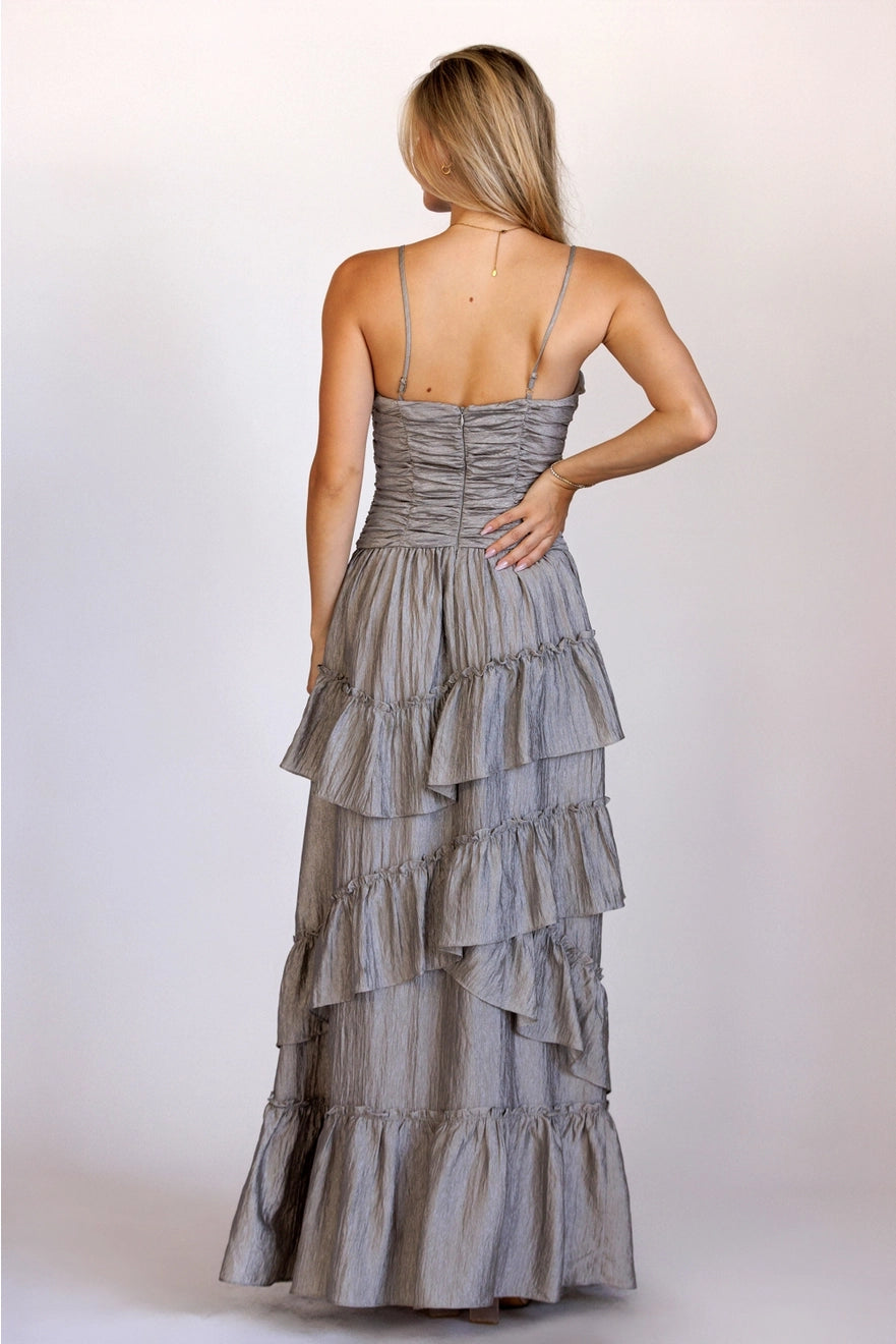 Silver Ruffle Dress