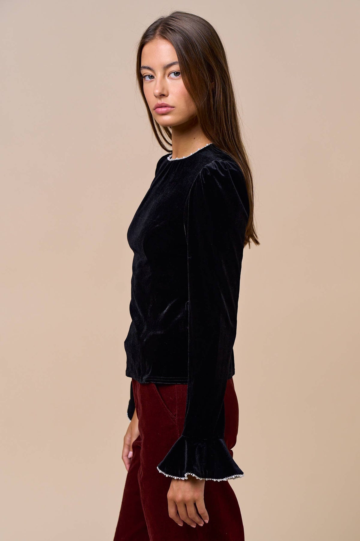 Pearl Luxe Velvet Top