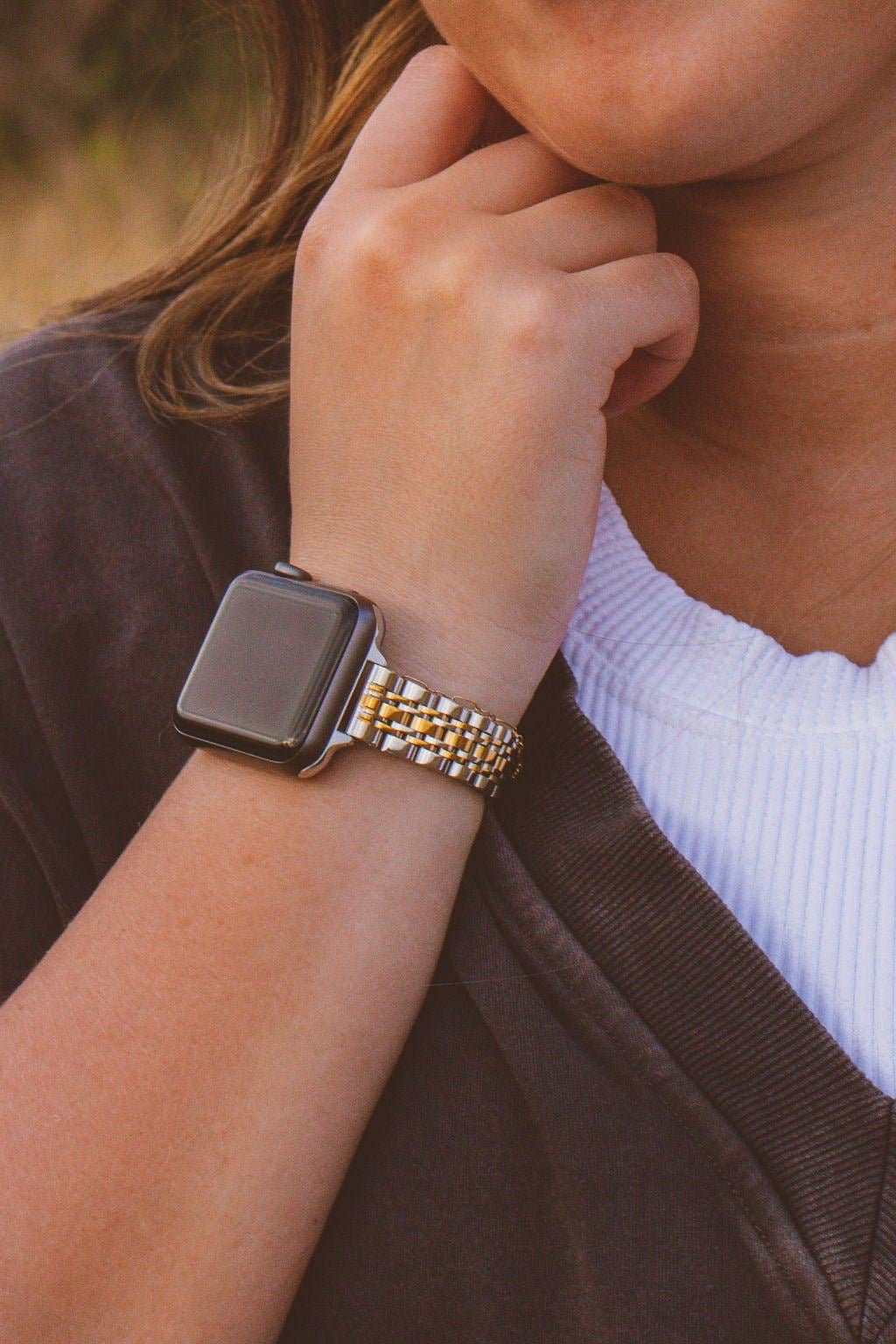 Solis Apple Watch Band: Silver/Gold, 38,40,41mm