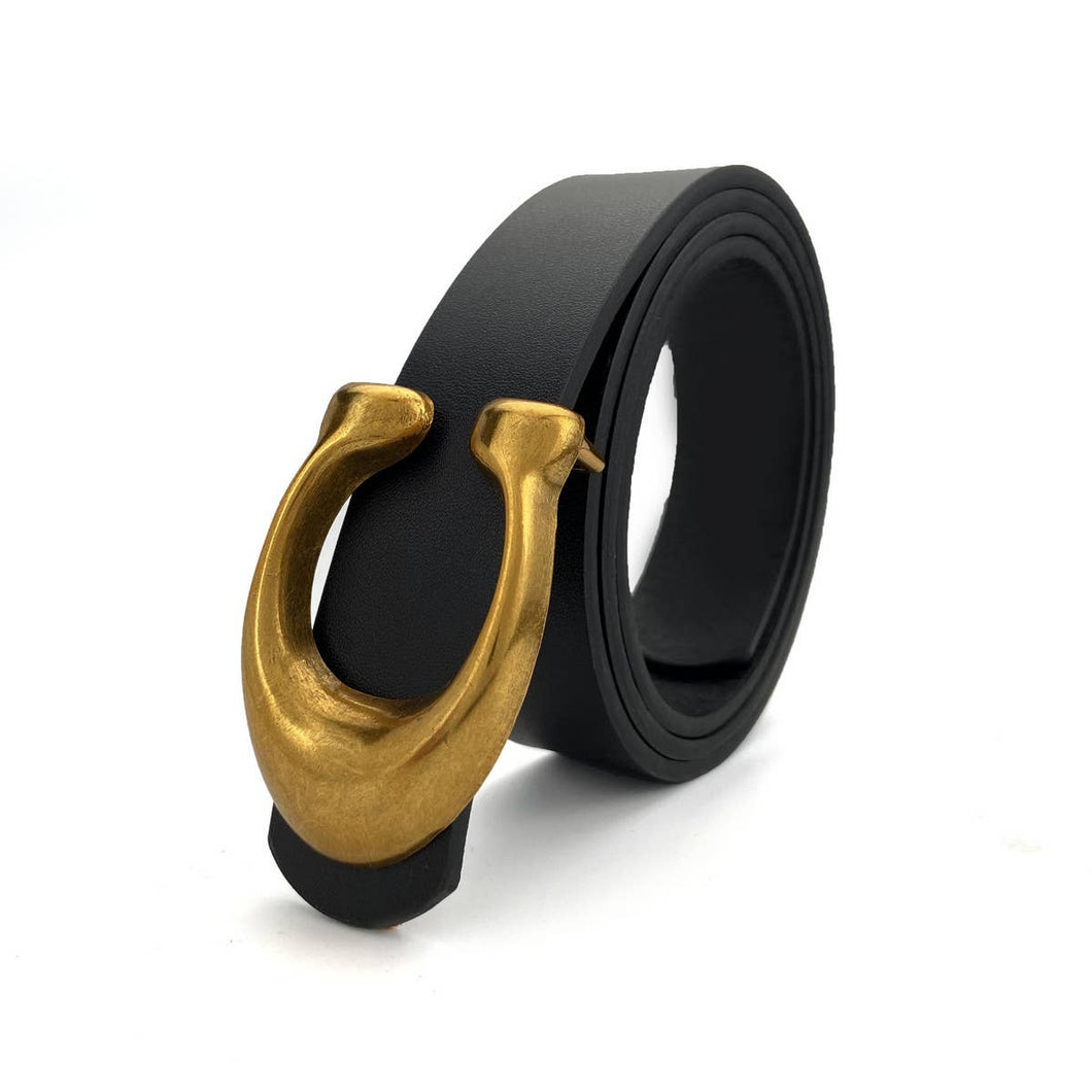 Vintage Curve Retro U-Buckle Belt