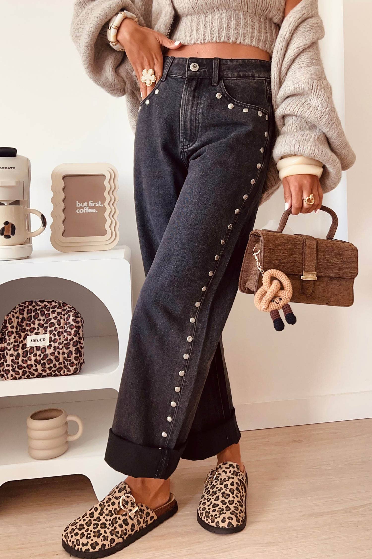 The Rebel High Rise Studded Jeans