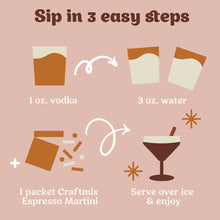 Load image into Gallery viewer, Espresso Martini Cocktail Mixer Singles
