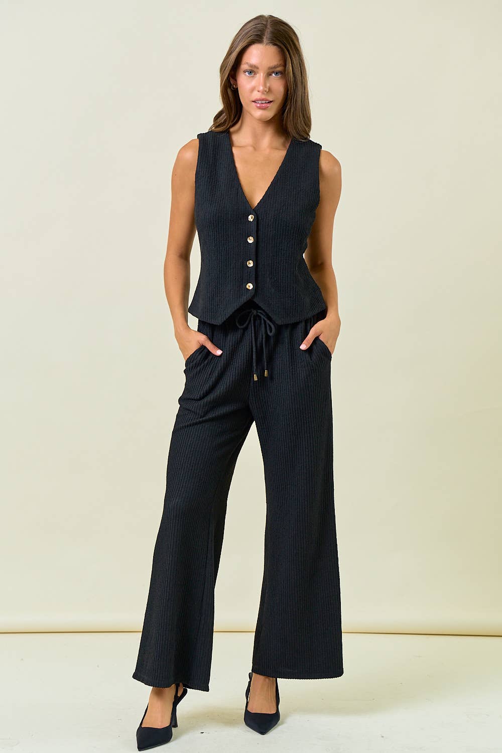 The Everly Textured Knit Zip Vest