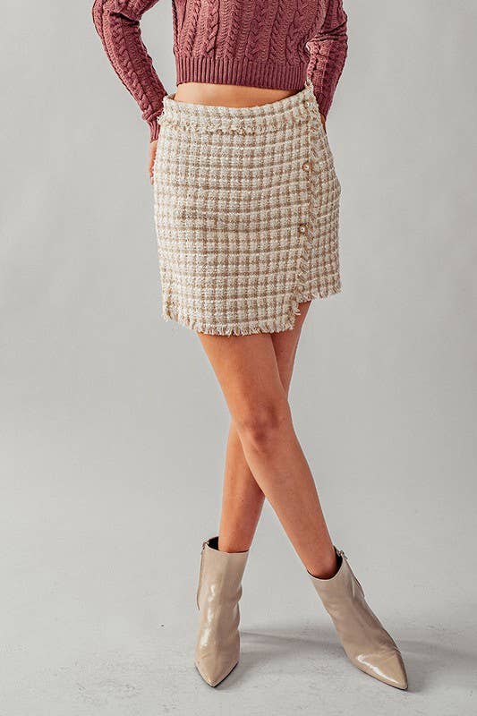 Tweed Wrap Skirt
