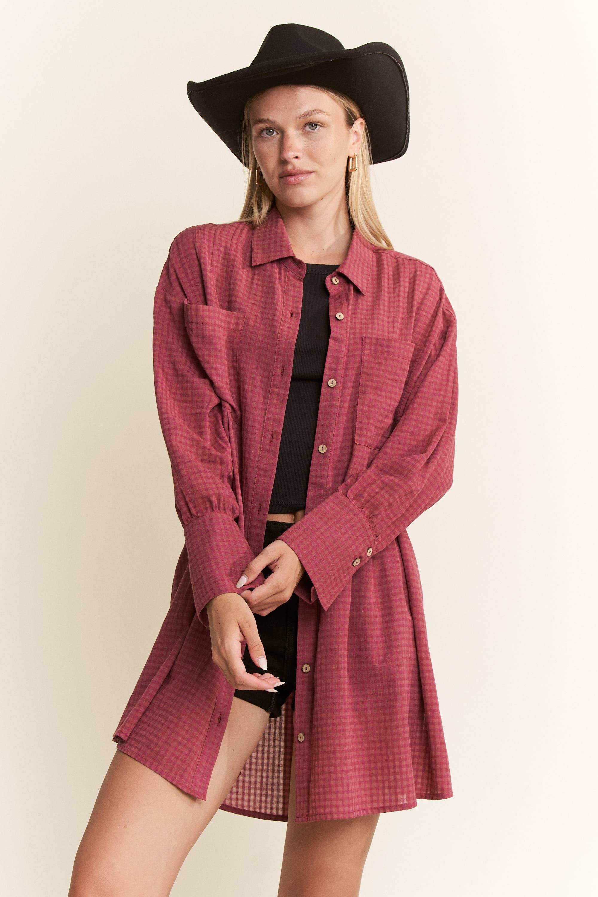 Harvest Check Oversized Shirt