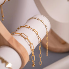 Load image into Gallery viewer, Stainless Steel Paperclip Chain Bracelet: Gold / 7&quot;
