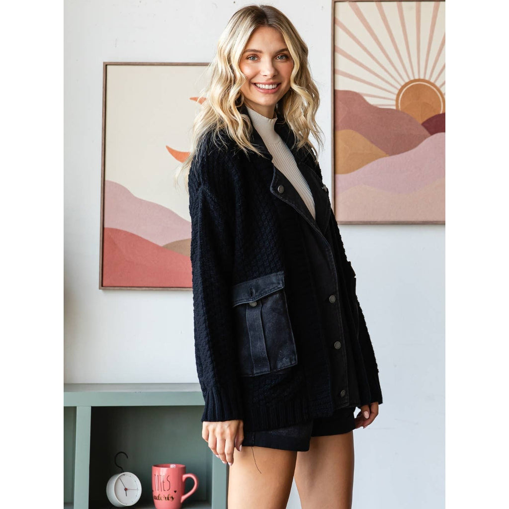 City Layers Knit Denim Jacket