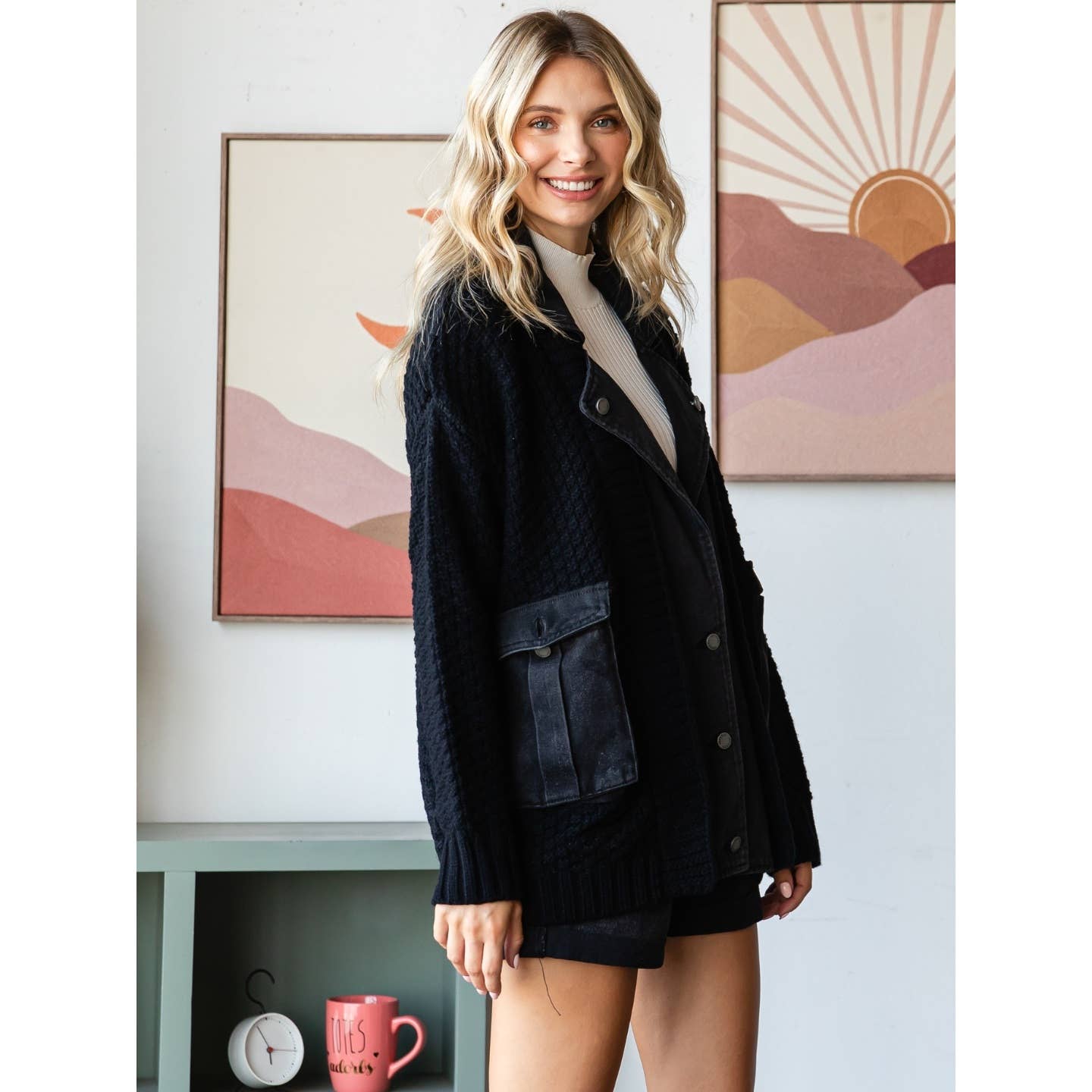 City Layers Knit Denim Jacket
