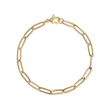 Load image into Gallery viewer, Stainless Steel Paperclip Chain Bracelet: Gold / 7&quot;
