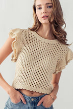 Load image into Gallery viewer, OPEN KNIT CROCHET SWEATER TOP
