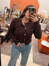 Load image into Gallery viewer, Chloe Brown Knit Button up
