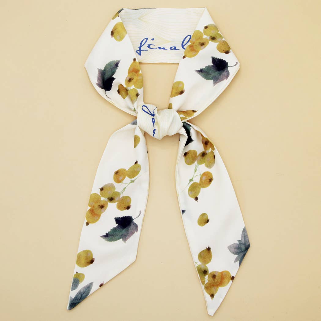 Floral Print Satin Scarf