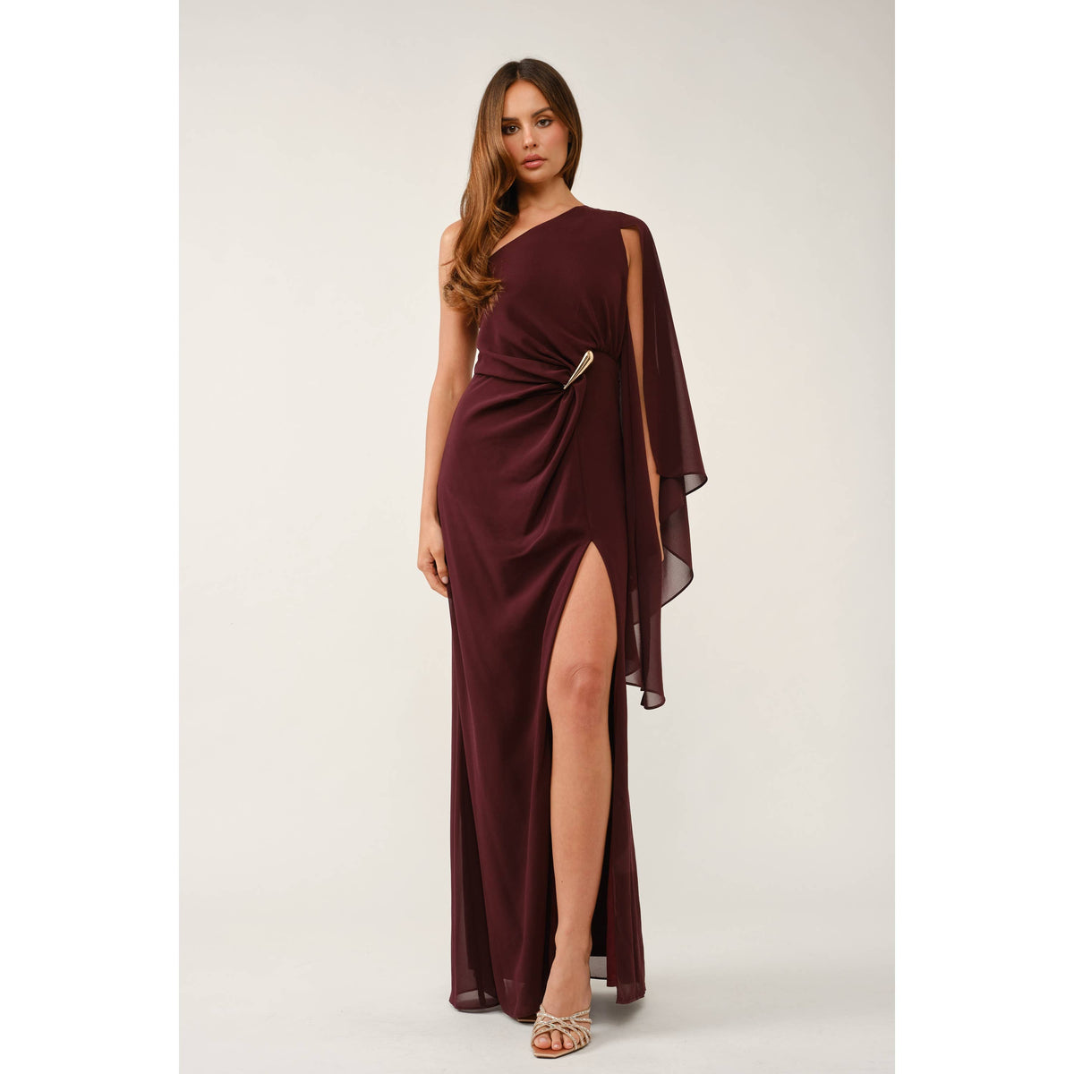 Golden Hour One-Shoulder Slit Maxi Dress