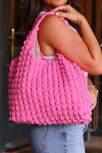 Load image into Gallery viewer, Rose Red Puffy Texture Bag
