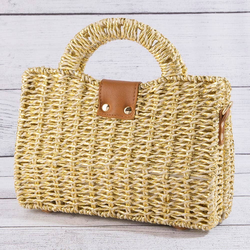 The Monroe Basket Weave Box Bag