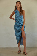 Load image into Gallery viewer, One Shoulder Satin Dress
