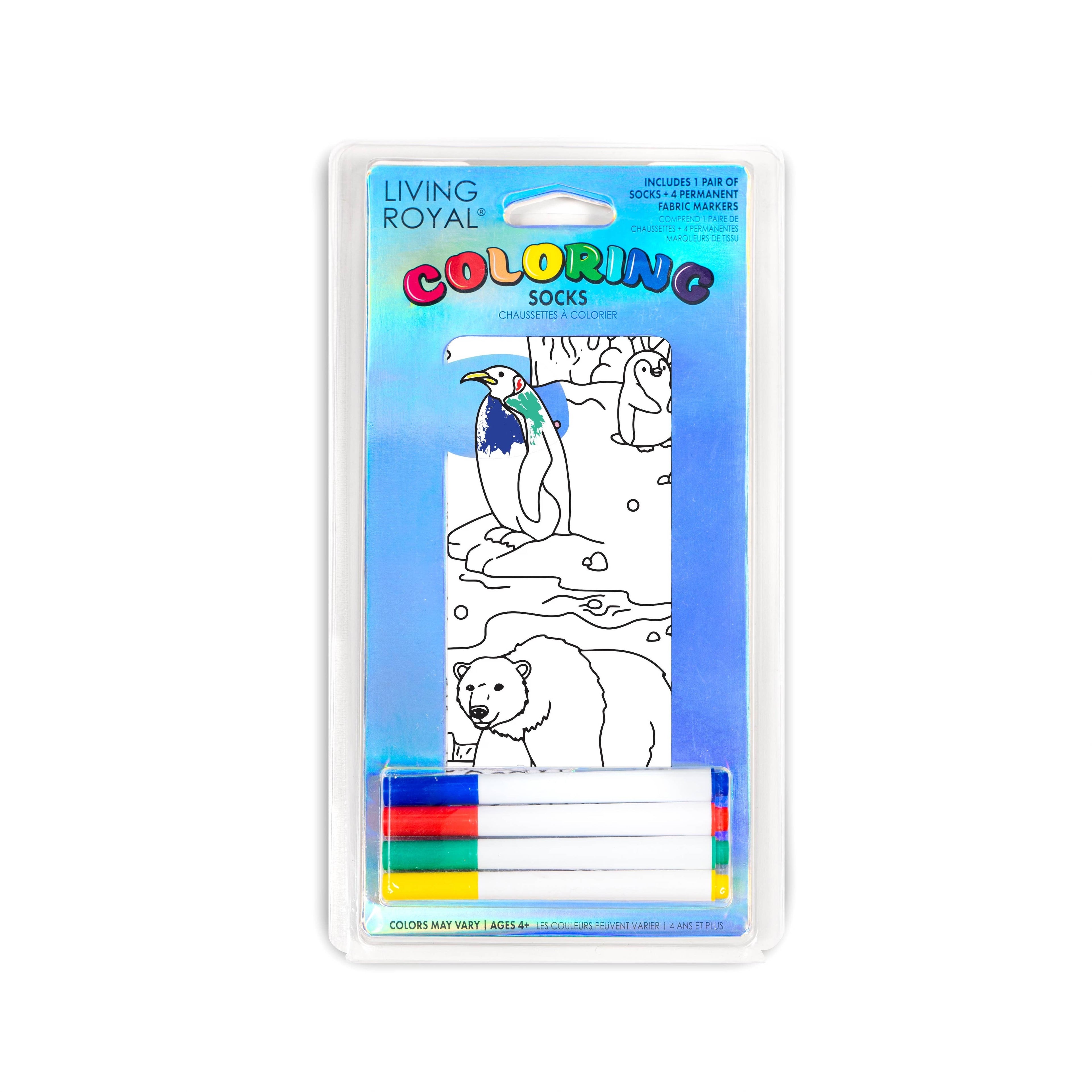 Coloring Socks - Artic Animals