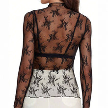 Load image into Gallery viewer, Semi Sheer Mesh Lace Shirt
