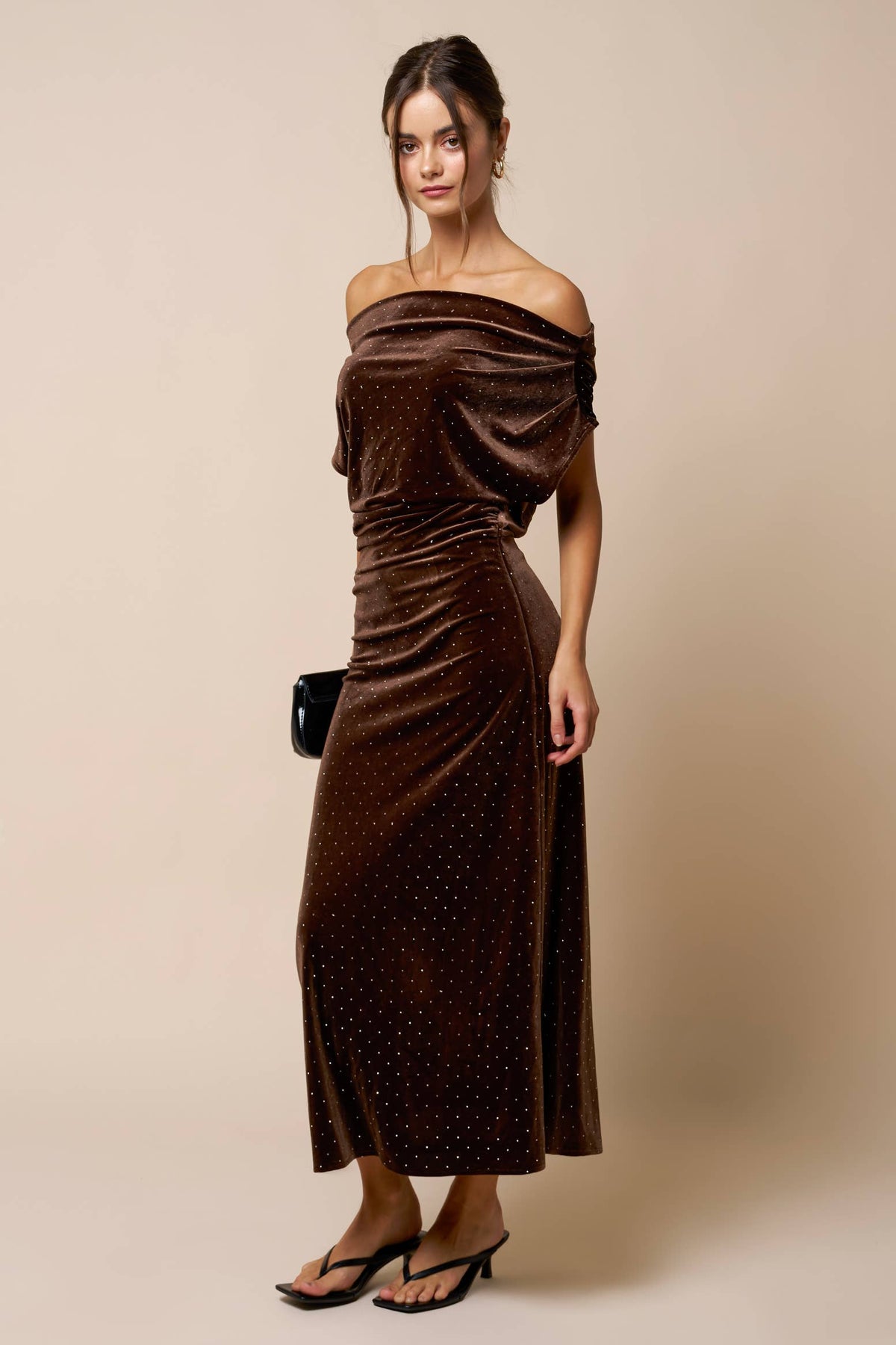 Midnight Sparkle Velvet Maxi Dress