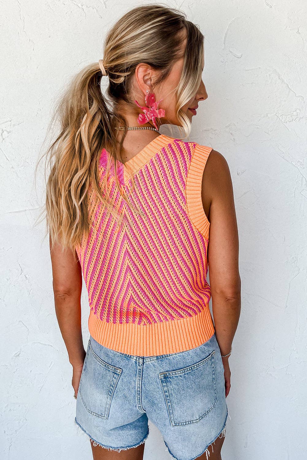 Strawberry Pink Knit Vest