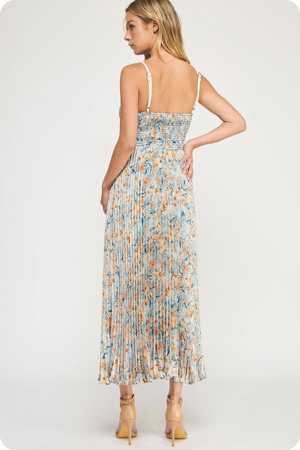 Garden Romance Pleated Midi Dress
