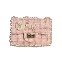 Load image into Gallery viewer, Floral Harmony: Pink Tweed Purse

