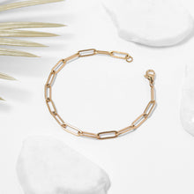 Load image into Gallery viewer, Stainless Steel Paperclip Chain Bracelet: Gold / 7&quot;
