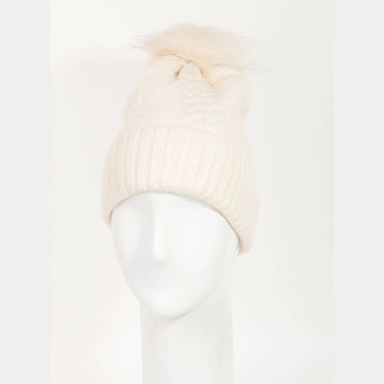 Crochet Knit Pompom Beanie