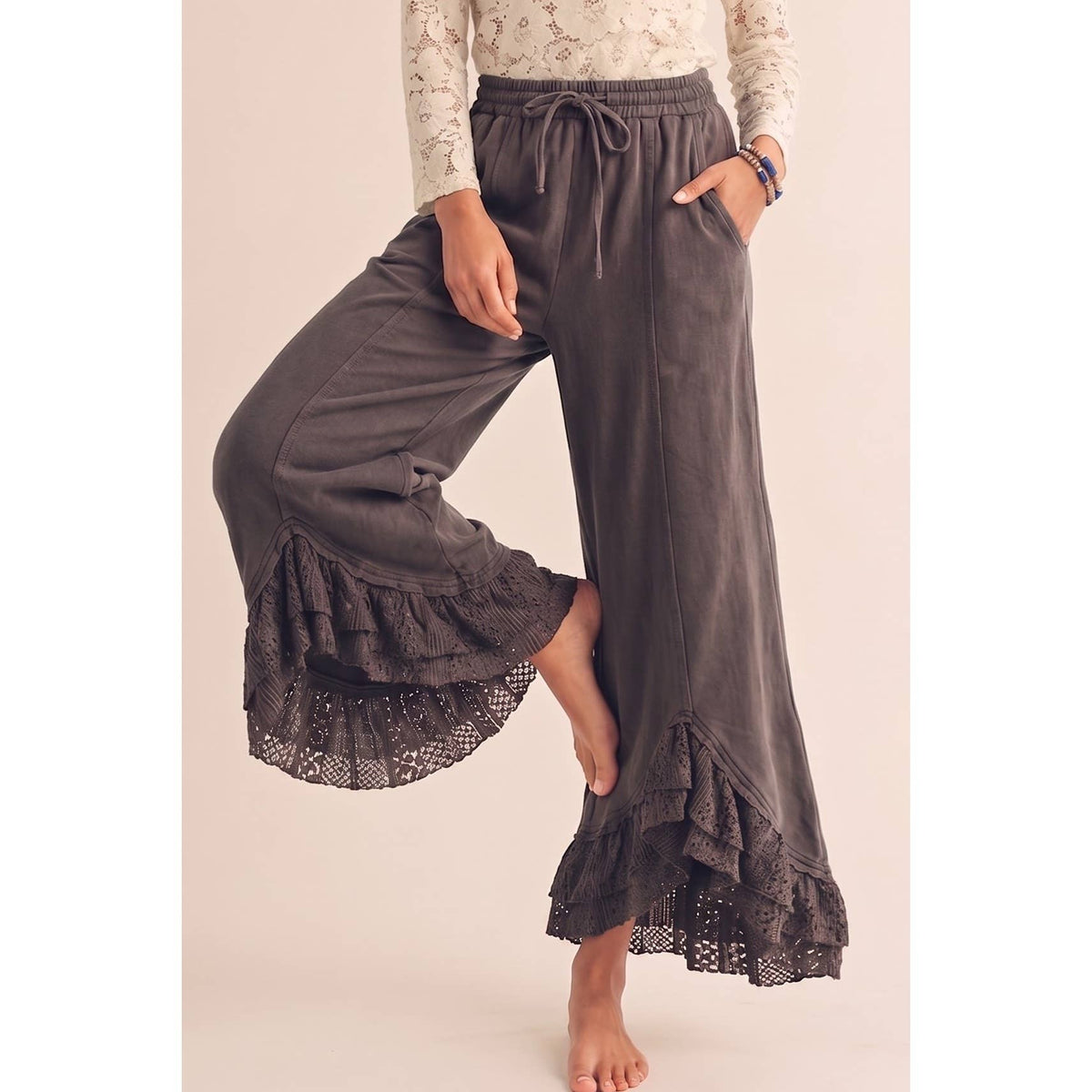 The Whisper Lace Mineral Wash Pants