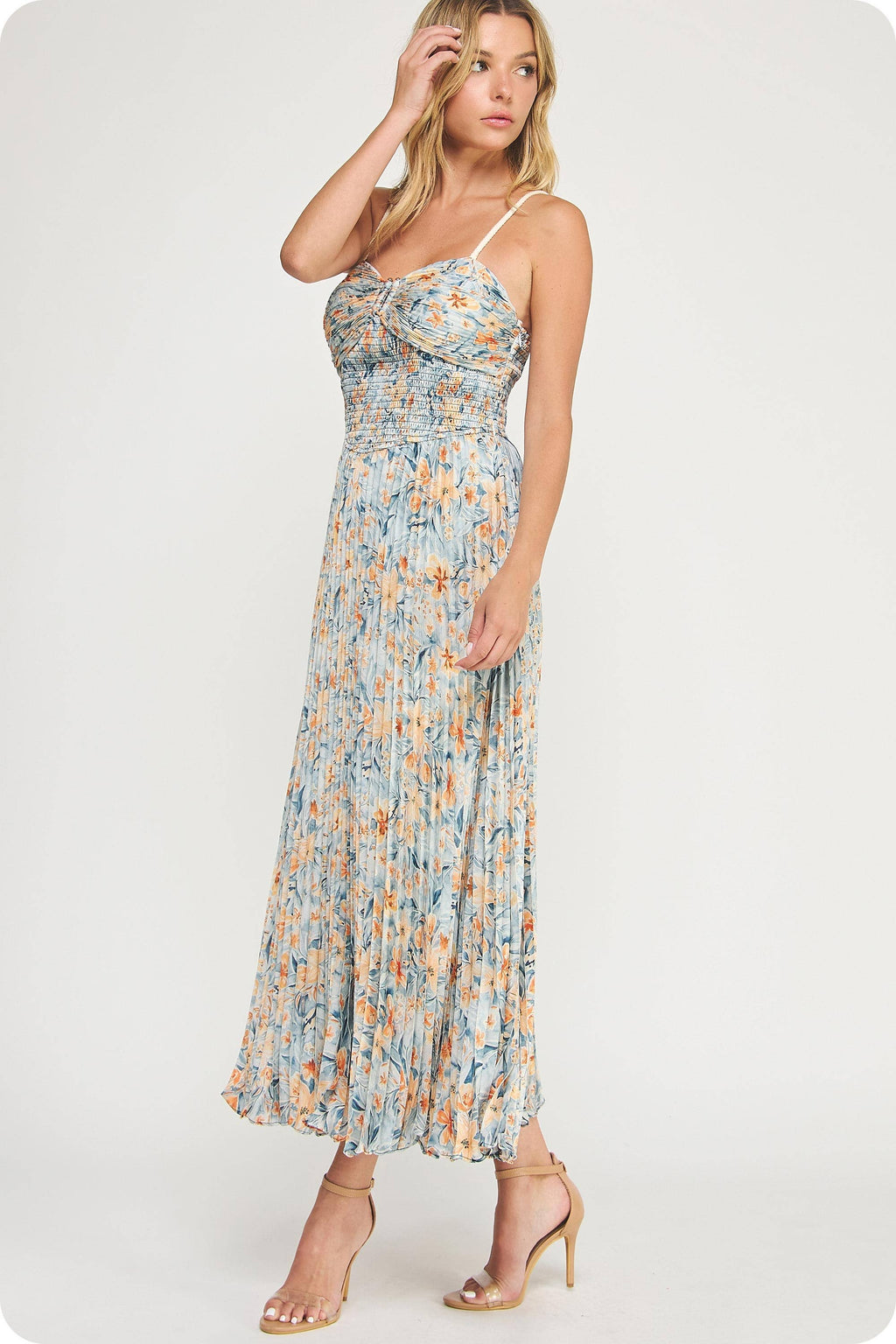 Garden Romance Pleated Midi Dress